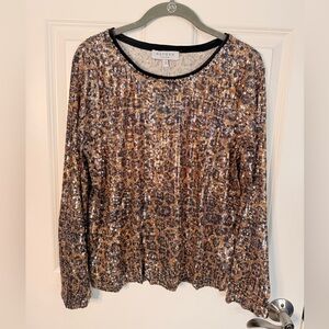 Hayden Los Angeles Leopard Sequin Top size small NEW WITH TAGS